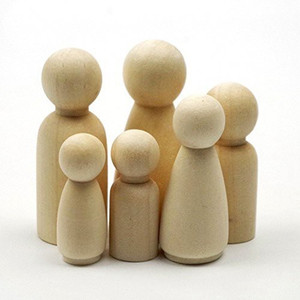 Unpainted wooden clearance peg dolls