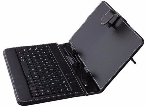 RHONNIUM � New Style Universal 7 Inch Tablet Pc Leather Keyboard Case Wireless With Stand Function Wired USB Tablet Keyboard(Space Black)