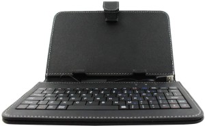 RHONNIUM � Protective Leather Case Mini USB Keyboard for 7 inch 7 Tablet PC Wired USB Tablet Keyboard(Night Black)