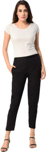 PAMO Regular Fit Women's Black Trousers