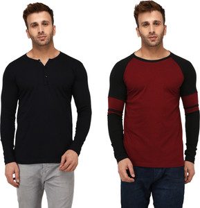 KAY S APPARELS Solid Men Round Neck Multicolor T-Shirt