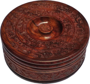 Royal Art Wooden Hand Crafted Casserole / Chapati Box for Kitchen Casserole