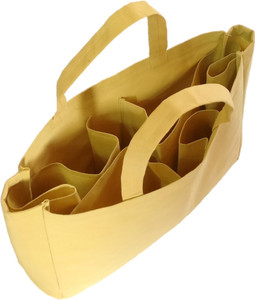 Addyz Eco Non Woven Vegetable Bag with 6 Pockets for Purchase Vegetables,Multi Pocket Grocery Bags Large Canvas Cotton eco Friendly Multi Compartment Shopping Bags. Small Travel Bag - 40.5x32x10.5