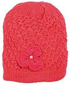 Tahiro Embroidered Red Woollen Winter Cap Cap