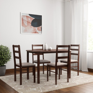 Woodness Solid Wood 4 Seater Dining Set Finish Color Wenge