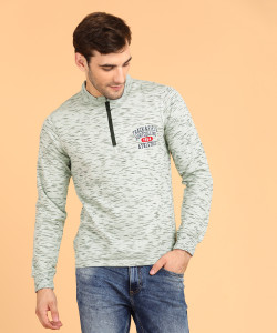 Fort Collins Full Sleeve Self Design Men's Sweatshirt