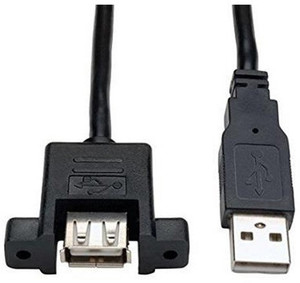 ANDTRONICS Panel Mount USB 2.0 Cable Type A Male to Type B Female 1.5M 4.5 ft Micro USB Cable