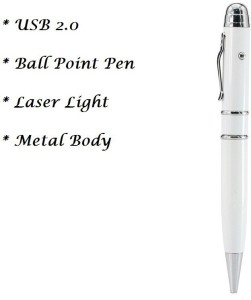 KBR PRODUCT Combo 1+1 Super cool Stylish Laser Pointer ball Pen & USB Flash Drive 8 GB Pen Drive(White)
