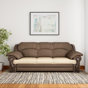 bharat lifestyle china gate fabric 3 seater  sofa(finish color - golden brown)