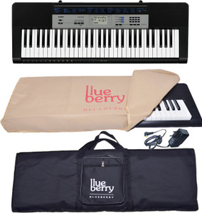 CASIO CTK 1550 Keyboard with adapter Blueberry dust cover bag