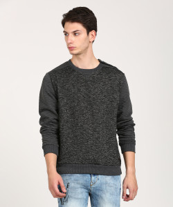 WROGN Full Sleeve Self Design Men's Sweatshirt