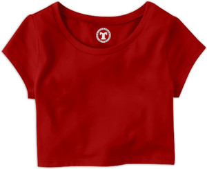Tees World Casual Half Sleeve Solid Women's Red Top