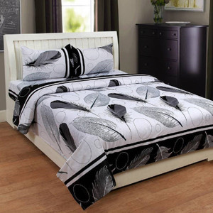 Triveni Udyog 140 TC Cotton Double 3D Printed Flat Bedsheet Buy