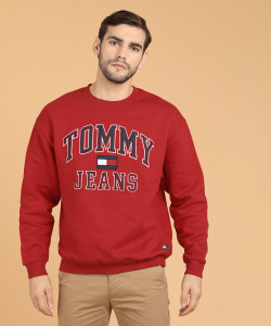 Tommy Hilfiger Full Sleeve Self Design Men's Sweatshirt