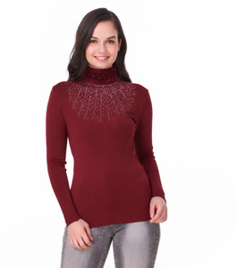 Christy World Solid High Neck Casual Women Maroon Sweater Buy Christy World Solid High Neck Casual Women Maroon Sweater Online at Best Prices in India Flipkart