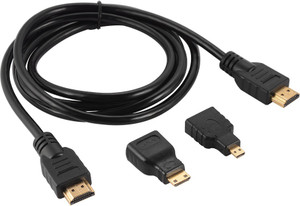 microware HDMI Cable 1.5 m 3in1 HDMI Male to Male Cable 1.5M