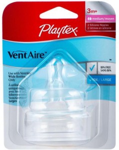 Playtex Ventaire Nipple 2pk (0-3M) - Wide Neck New Born Flow