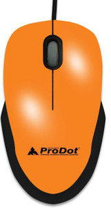 ProDot Universal MU213s USB Wired Optical Mouse for PC, Laptop, Android and Smart TV 1000 DPI (USB-Peel Orange) Wired Optical Mouse