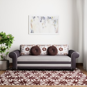 bharat lifestyle alex fabric 3 seater  sofa(finish color - cream brown)