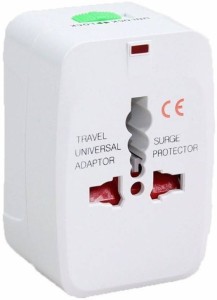 techobucks Universal Travel Adapter With Dual USB Charger Ports 100-240V Worldwide Adapter Charger Worldwide Adaptor (White) Worldwide Adaptor(White)