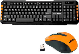 ProDot TLC-107+145 2.4Ghz Multimedia Wireless Keyboard and Mouse Combo Compact and Portable for PC, Laptop, Desktop, Android TV and Smart TV (Peel Orange) Wireless Desktop Keyboard