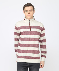 Duke Full Sleeve Striped Men Sweatshirt