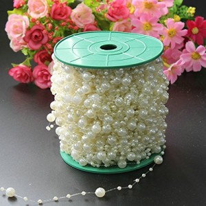 100 feet Artificial Pearls String Beads Garland Roll DIY Crafts