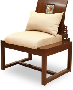 exclusivelane madhubani & dhokra work teak wood king size sofa cum solid wood 2 seater(finish color - walnut brown)