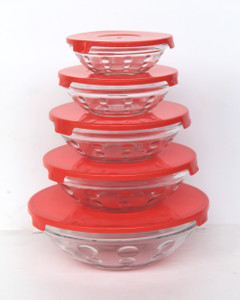 SMART SKILL Bowl with lid Glass Bowl Set