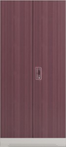 godrej interio slimline fantasia 2 door 4 shelf metal almirah(finish color - dark wood)