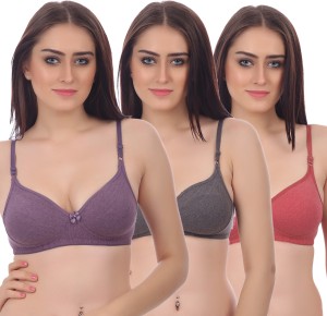 embibo bypack of 3 bra set women full coverage non padded bra(multicolor) ARB-MEELANCH-0010203