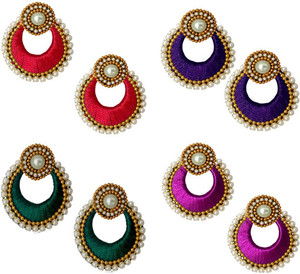 Chandbali silk sales thread earrings price
