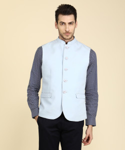 VAN HEUSEN Sleeveless Solid Men Nehru Jacket Buy Blue VAN HEUSEN Sleeveless Solid Men Nehru Jacket Online at Best Prices in India Flipkart