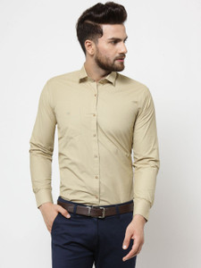 KIVON Men Solid Formal Beige Shirt Buy KIVON Men Solid Formal
