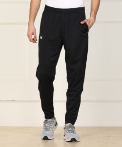 UNDER ARMOUR Solid Men Black Track Pants Buy Black High Vis