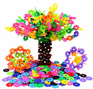 Sanyal Mini Bricks Blocks Toys for Kids Children Colorful Plastic Educational Small Snowflake Building Block Models - ( Multicolor )