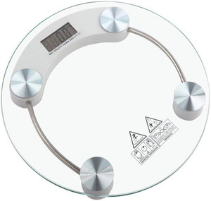 ziork Personal Weight Machine 8mm Thick Round Transparent Glass Weighing Scale
