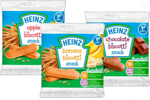 HEINZ Apple Biscotti 60g Banana Biscotti 60g Chocolate