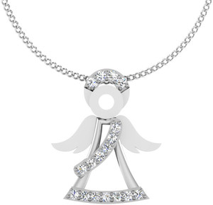 IskiUski Gift for baby girl 18kt Swarovski Crystal White Gold Locket
