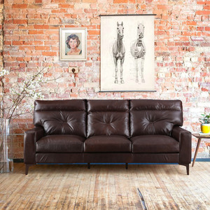HomeTown Leather 3 Seater Sofa