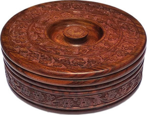 MartCrown Wooden chapati box casserole Serve Casserole