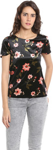 Vero Moda Casual Half Sleeve Printed Women's Black Top