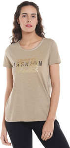 Vero Moda Casual Half Sleeve Solid Women's Beige Top