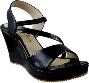 Olive fashion best sale black wedges heels