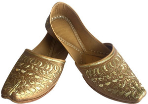 Step N Style Mens Punjabi Jutti Sherwani Shoes Copper Cut Work
