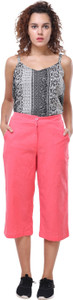 Crease & Clips Regular Fit Women's Pink Trousers