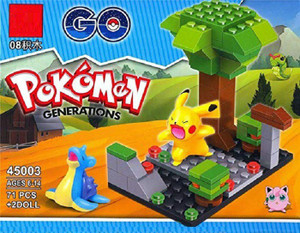 Sanyal Pokemon Go 71 pcs with 2 Mini Figure Building Block Toy - Multicolored