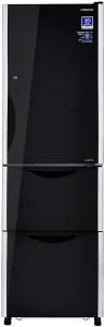 hitachi 404 l frost free triple door refrigerator(glass black, r-sg38fpnd)