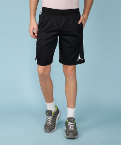 Nike Self Design Men Black Sports Shorts