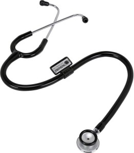 MSI Original Microtone Black Stethoscope with Grey and Burgundy tube with Ear Piece and Diaphragm Acoustic Stethoscope(Black)